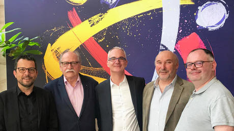 De gauche à droite : David Cluzeau, Antoine Prost, Thierry Dez, François Edouard et Emmanuel Van Brabant