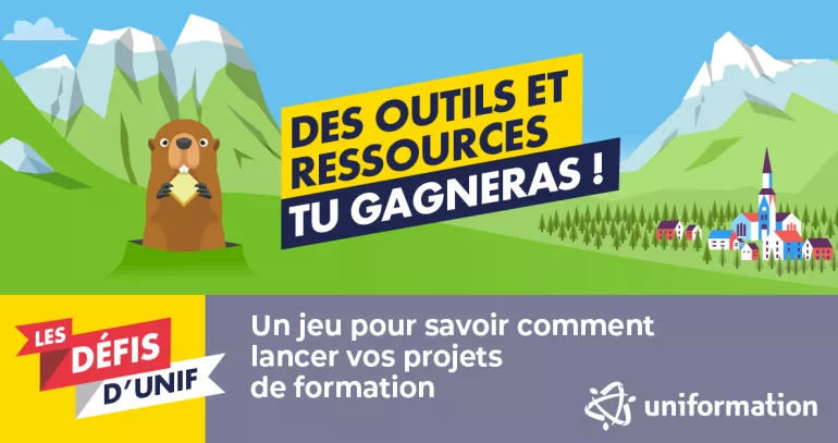 Les Défis d'Unif est un serious game créé par Uniformation pour vous aider à faire le point sur vos projets emploi, rh, numérique et formation
